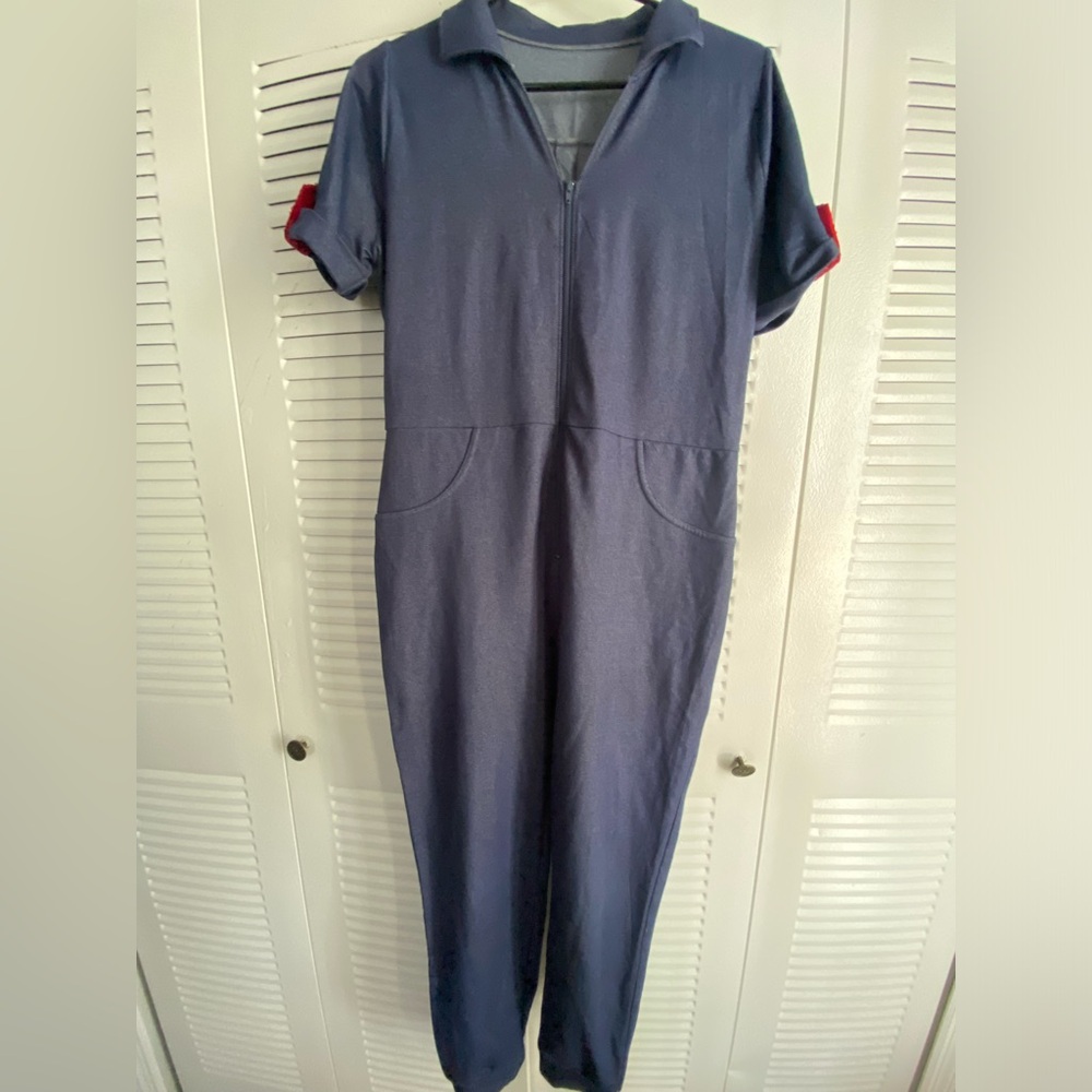 Weissman jumpsuit size XXL color blue shorts sleeve